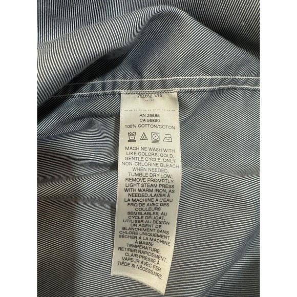 Pendleton Bridgeport Men's Button Up 100% Cotton Blue Pin Stripe Medium - Picture 10 of 10